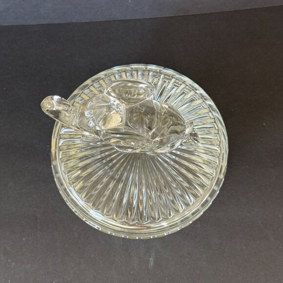 Vintage Glass Elephant Trunk Up Trinket Candy Dish With Lid Decorative - Picture 3 of 7